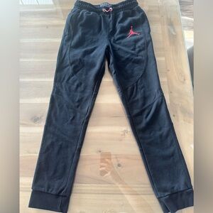 Nike Jordan Black Sweatpants with red logo. Jumpman Jogger. Youth L Like new.